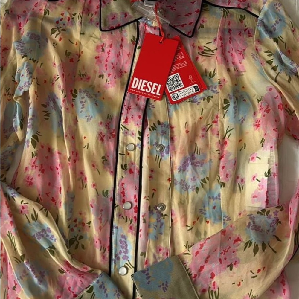 RARE - Diesel Floral Button-Up Blouse